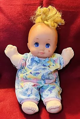 Magic Nursery Girl Baby Doll Vintage Mattel 1989 Original Blue Jumper Blonde • $24.60