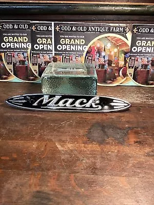 Vintage Large 11” Long Mack Semi Truck Oval Emblem Black/Chrome Tractor Trailer • $75