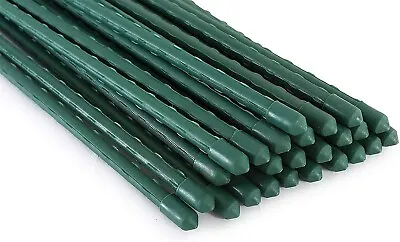 £17.99 • Buy 60,75,90CM Green Garden Plant Stakes, Coated Steel Support Spikes, Pack Of 50