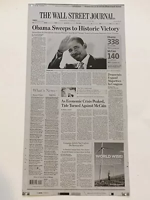 $850 • Buy The Wall Street Journal Newspaper Printing Plate Original 2008 OBAMA Victory