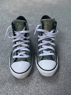 Converse Green Metallic High Tops • £13