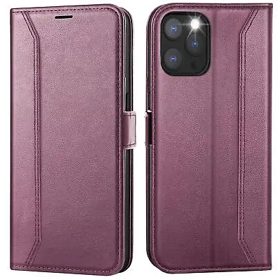 Flip Case For IPHONE 12 12 Pro Rfid Protective Case Wallet Cover Book Case Cover • £13.75