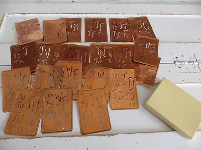 Lots 22  Monogram Stencils Copper Initials Letters Monogramlogo Antique Vintage • $115