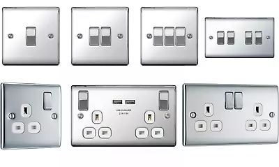 £18.95 • Buy BG Nexus Metal Light Switches & Sockets Electrical Wall USB Polished Chrome