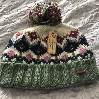 Fatface Bob Hat Wool Fairisle One Size BNWT Green Stunning Colours • £20