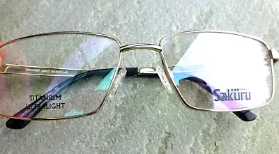 SAKURU SAK1008T 100% Light TITANIUM Spectacle Glasses Frames  55mm Eyesize  NEW • £38.95