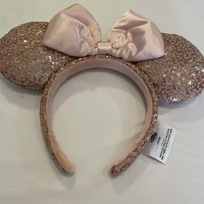 Disney Parks Sequin Pink Bow Minnie Mickey Mouse Ears Headband Bow One Size • $12