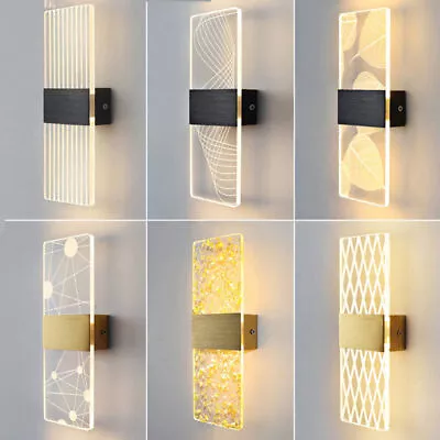 Modern LED Wall Light Up Down Indoor Bedroom Sconce Lamp Home Lighting Fixture • £17.99