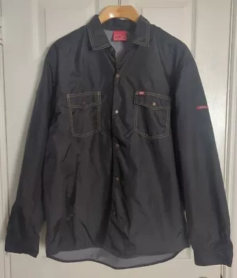 Quiksilver Windbreaker Jacket Men’s Size XL Black Snap Up Quik Jean • $20.99