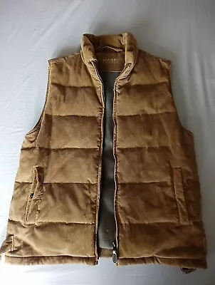 Maine Genuine Down Filled Quilted Corduroy Gilet Jacket XL • £20