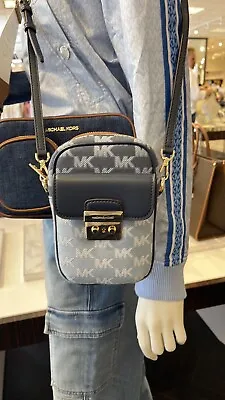 Michael Kors Sloan Editor Small Phone Logo Jacquard Crossbody NS TZ FPPKT XBODY • $126.95