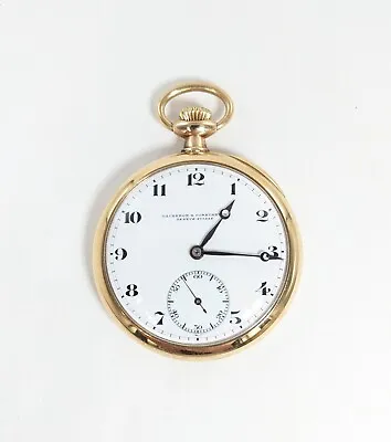 $4499.10 • Buy Vintage Vacheron Constantin 14 KT Open Face 17 Jewels Pocket Watch