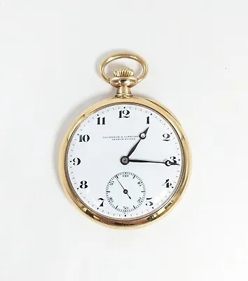 Vintage Vacheron Constantin 14 KT Open Face 17 Jewels Pocket Watch • $4999