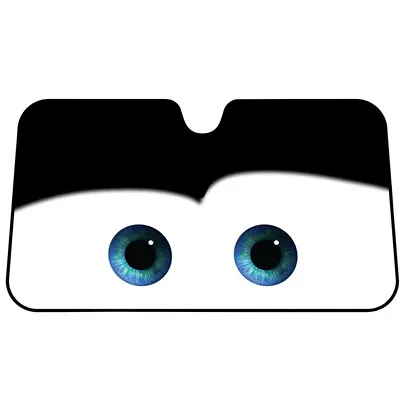 Foldable Cartoon Big Eyes Car Front Windshield Cover Sun Shade Visor Protector • £19.07