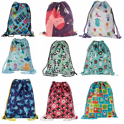 £5.99 • Buy Kids Girls Boys Drawstring Shoulder Rucksack Backpack Gym Swim School PE Bag 