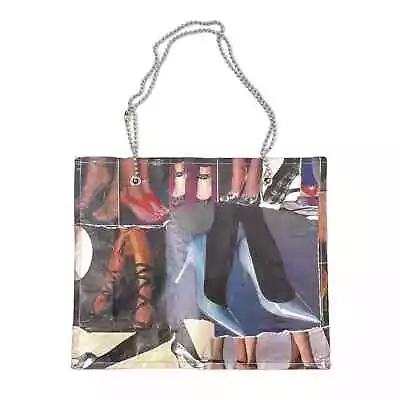 Your Sister’s Mustache Vintage Retro Laminated Newspaper Shoulder Bag Purse • $40