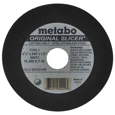 Metabo 655331000 4.5  X .040 X 7/8 Original Slicer A60TZ 100 Pack • $135.99
