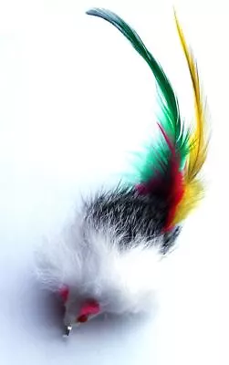 Rabbit Fur Mouse Teaser Wand Cat Toy Refill - Feather Tail • $6.99