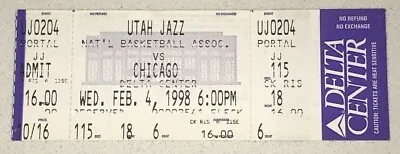 2/24/98 Chicago Bulls Utah Jazz DELTA NBA Ticket Stub Michael Jordan Away Game • $74.99