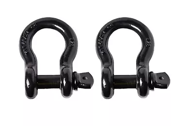 2x Bow Shackle BLACK 7/8  D-Ring 6.5 Ton W 1  Clevis Screw Pin 14000 Lbs Hummer • $32.95