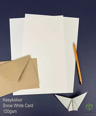 Keaykolour Snow White Ivory Card 120/300/450gsm A6 A5 A4 Arts&Crafts. • £4.66