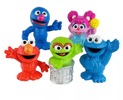 Sesame Street Plastic Figures LOT (5) Toppers ￼Grover Abbey Elmo Óscar Cookie ￼ • $11.04