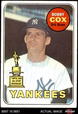 1969 Topps #237 Bobby Cox Yankees RC HOF ASR 4.5 - VG/EX+ B69T 10 5651 • $29
