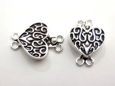 5 Pcs 23x17x7mm  Bali Box Clasp 2 Strand Antique Sterling Silver Plated 235 Spr- • $14.99