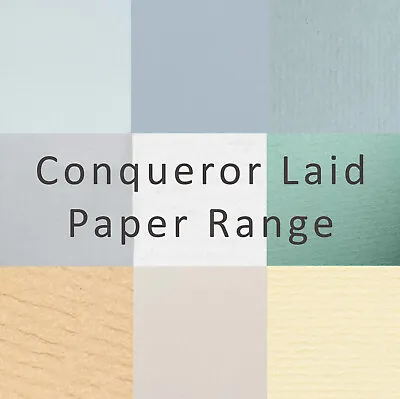 A4 Conqueror Laid Paper And Card. Textured 100/160/250/350gsm Premium Craft • £4.89