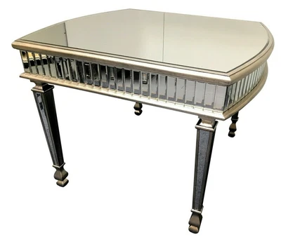 £575 • Buy 4 Seater Mirrored Dining Room Table Venetian Glass Luxury Silver Furniture UK