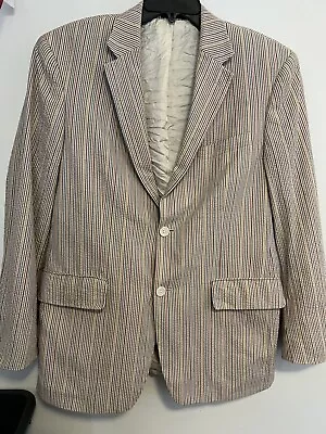 Nautica Men’s Seersucker Multi Color 40R Suit Blazer Wedding Spring Jacket • $19