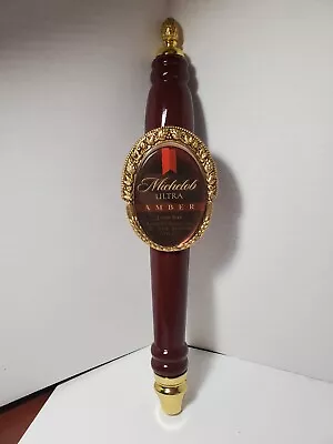 Michelob Ultra Amber Beer Tap Handle Large Man Cave Very Rare Wood 14  • $27.50