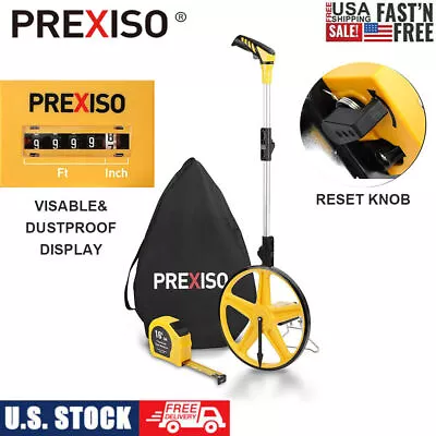 PREXISO Folding Distance Measuring Wheel 9999 Ft Tape Measure 16 Ft/5MWith Bag • $40.99