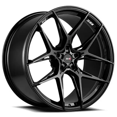 21x10.5/21x12  Staggered Savini Wheels SV-F5 Gloss Black Flow Formed Rims • $3210