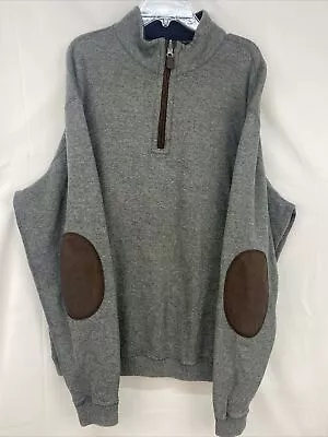 Men’s Cremieux Sweater With Elbow Patches Grey And Brown • $24.74