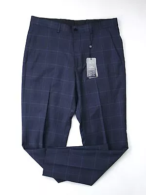 A|X ARMANI EXCHANGE Men's Slim-Fit Dress Pants 30 X 32 Navy Blue Plaid • $15.84