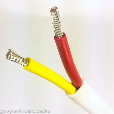 10/2 AWG Gauge Marine Grade Wire Boat Cable Tinned Copper Flat Red/Yellow • $22.95
