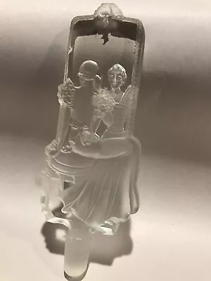 Vintage Crystal Perfume Bottle Stopper Topper Frangrance Woman In Mirror Antique • $9.99