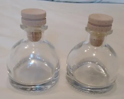 2 Mini Stoppered Glass Bottles Liqueur Wine Preserves Oil Cute Homemade Gift • £2.25