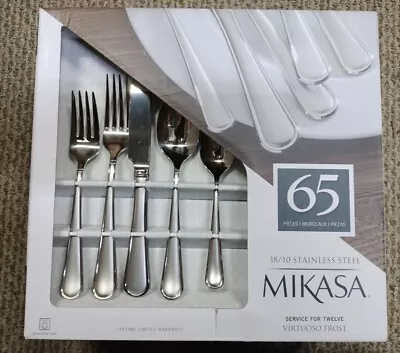 Mikasa Virtuoso Frost 65 Piece Stainless Steel Flatware Set (Service For 12) • $119