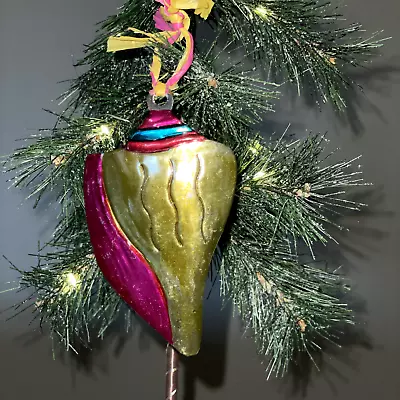 Vintage Metal Painted Conch Shell Christmas Ornament Tree Holiday Beach Key West • $9.99