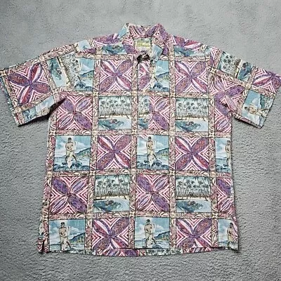 Reyn Spooner Mele Kalikimaka Shirt Mens 2XL Hawaiian Christmas Popover Collar • $39.99