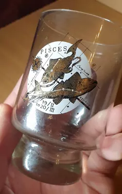 Vintage USSR Juice Whiskey Cognac Glass Glassware Pisces Zodiac Gilded • $51.70