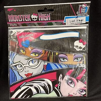 Monster High Party Loot Bags Set Of 8 Party Favor Treat Gift Sack • $8.99
