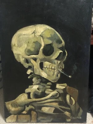 $20000 • Buy Skull With A Cigarette By Vincent Van Gogh Signed Painting Oil On Canvas