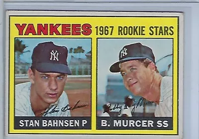 Bobby Murcer Stan Bahnsen 1967 Topps Rookie Stars New York Yankees Bahnsen Rc • $1.99