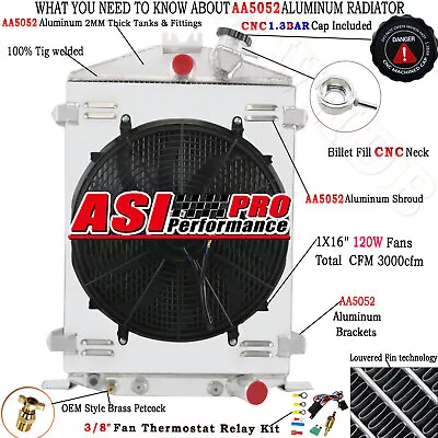 4Row Radiator Shroud Fan For 1932 Ford Street Rod/Rat Rod With GM Hose Locations • $279