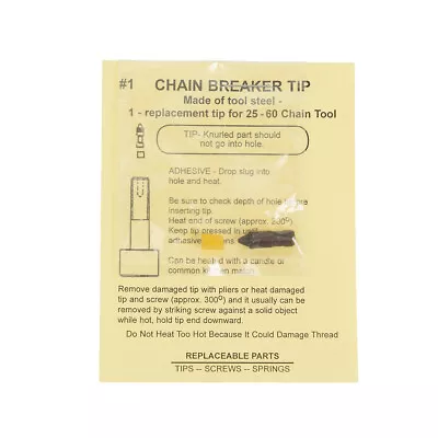 Roller Chain Breaker Replacement Tip For Chain #25 #40 #41 #50 Up To #60 • $12.95