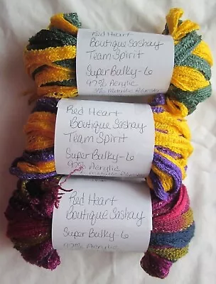 Red Heart Boutique Sashay Ruffle Mesh Yarn / Team Spirit - 3.5 Oz. -No Band • $4.25