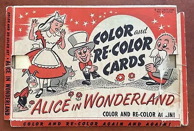 Vintage Alice In Wonderland Color And Recolor Again Cards 1951 Same Yr As Movie • $39.99